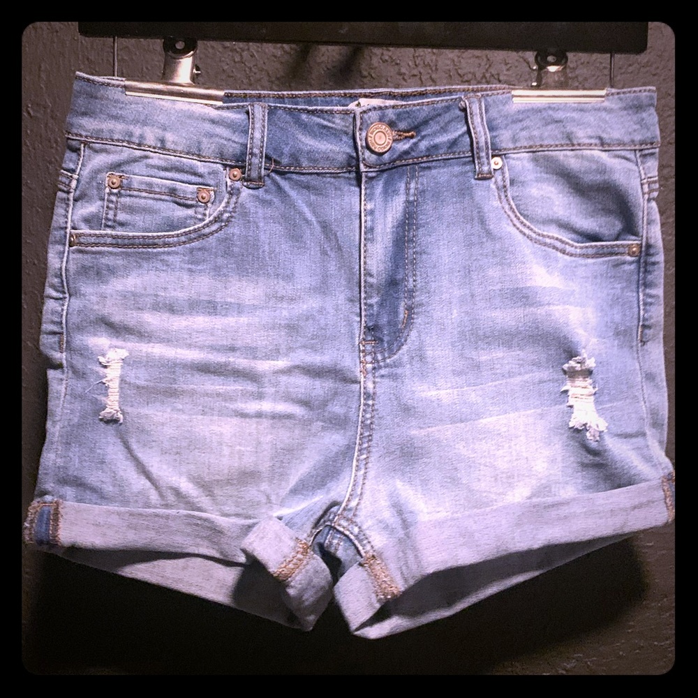 Super Stretch High Waisted Denim Shorts